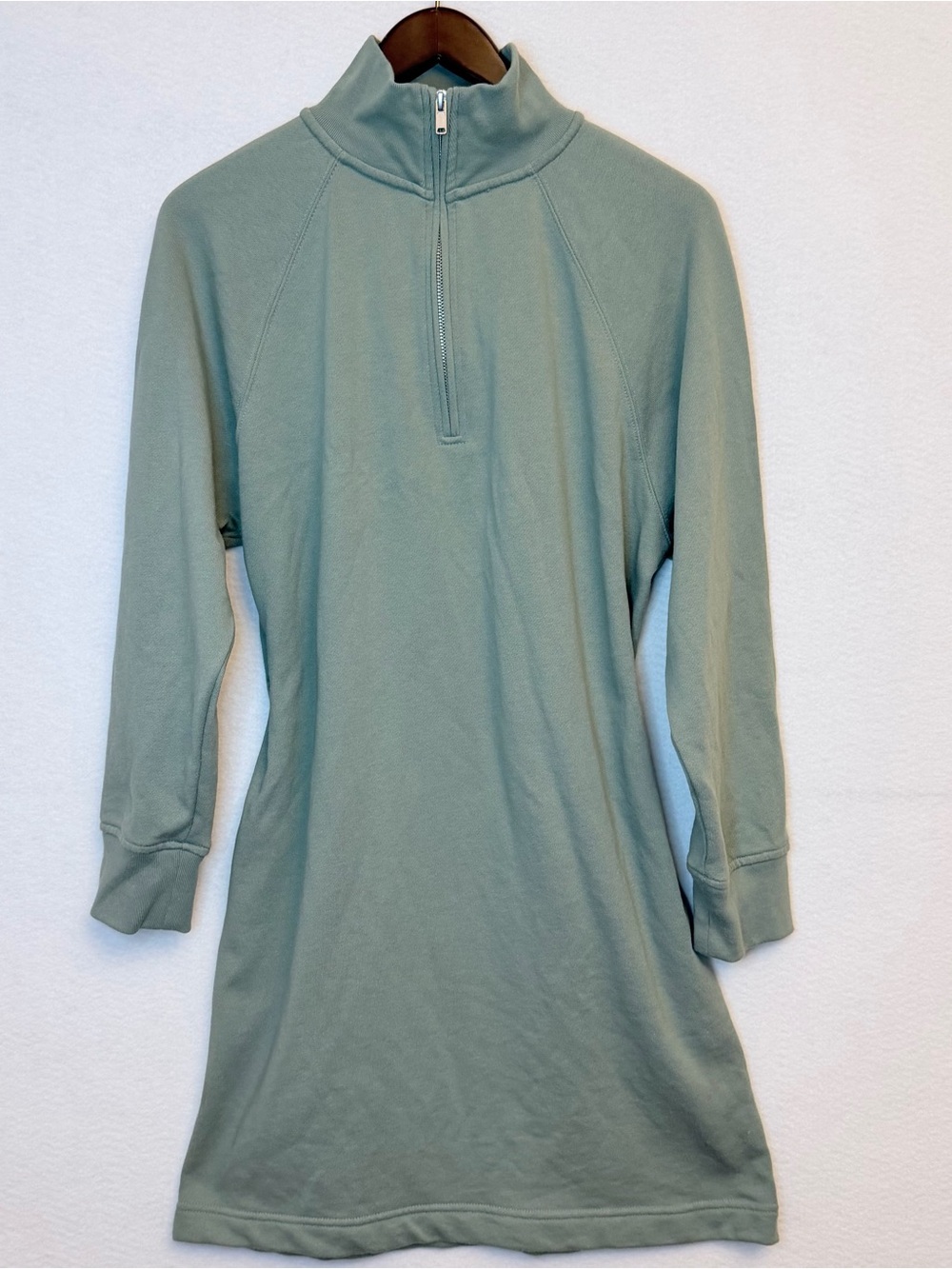 Gap Women’s Small Green Mock Neck Quarter Zip Sweatshirt Dress Fall